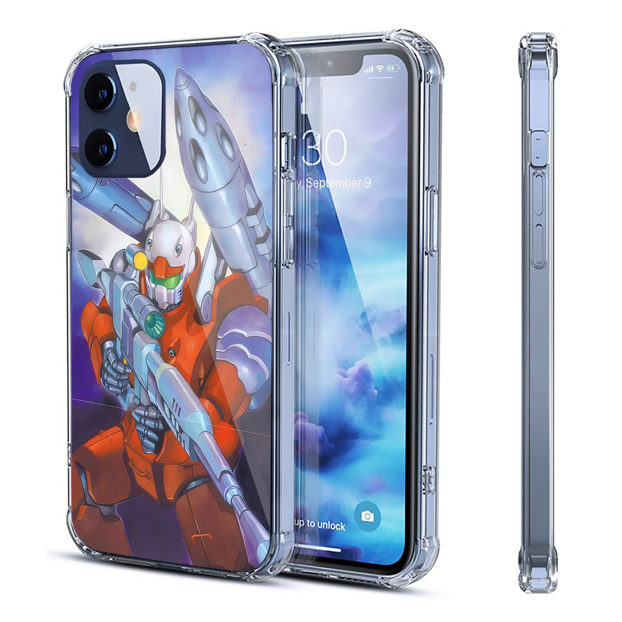 （画像用） 機動戦士ガンダム Mobile Suit Gundam 【iPhone 12シリーズ対応】透明スマホケース（クリアソフトケース）